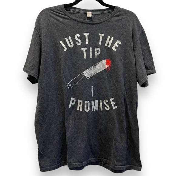Knife Shirt | Just The Tip I Promise | Halloween Funny Shirt | Oversized | Large - Picture 2 of 6